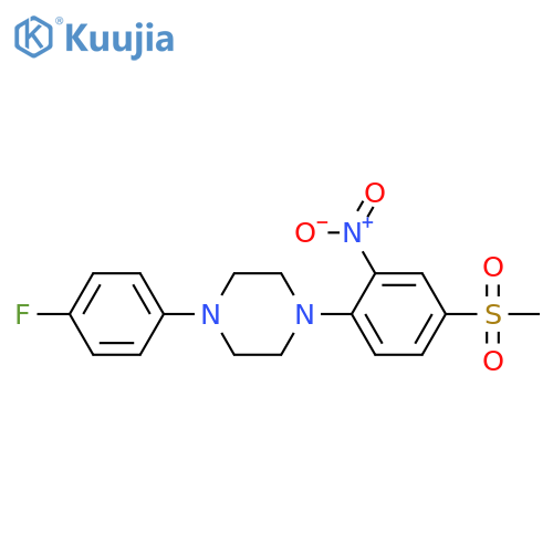 1-(4-fluorophenyl)-4-(4-methanesulfonyl-2-nitrophenyl)piperazine structure