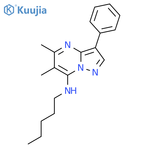 5,6-dimethyl-N-pentyl-3-phenylpyrazolo1,5-apyrimidin-7-amine structure