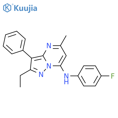 2-ethyl-N-(4-fluorophenyl)-5-methyl-3-phenylpyrazolo1,5-apyrimidin-7-amine structure