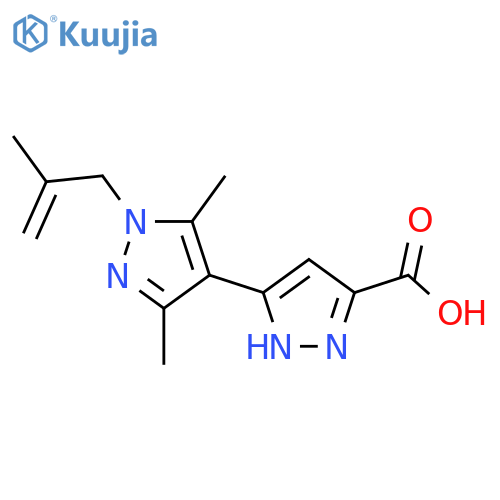 3',5'-dimethyl-1'-(2-methylprop-2-en-1-yl)-1H,1'H-3,4'-bipyrazole-5-carboxylic acid structure