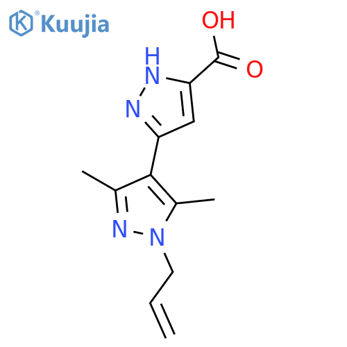 3',5'-dimethyl-1'-(prop-2-en-1-yl)-1H,1'H-3,4'-bipyrazole-5-carboxylic acid structure