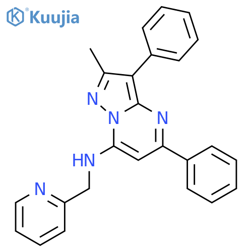 2-methyl-3,5-diphenyl-N-(pyridin-2-yl)methylpyrazolo1,5-apyrimidin-7-amine structure