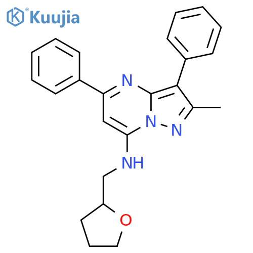 2-methyl-N-(oxolan-2-yl)methyl-3,5-diphenylpyrazolo1,5-apyrimidin-7-amine structure