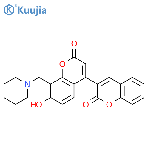 7'-hydroxy-8'-(piperidin-1-yl)methyl-2H,2'H-3,4'-bichromene-2,2'-dione structure