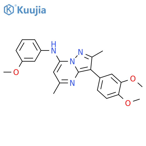 3-(3,4-dimethoxyphenyl)-N-(3-methoxyphenyl)-2,5-dimethylpyrazolo1,5-apyrimidin-7-amine structure