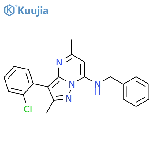 N-benzyl-3-(2-chlorophenyl)-2,5-dimethylpyrazolo1,5-apyrimidin-7-amine structure