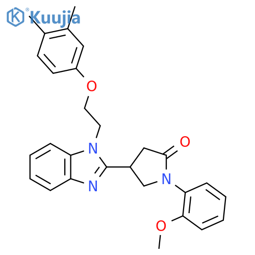 4-{1-2-(3,4-dimethylphenoxy)ethyl-1H-1,3-benzodiazol-2-yl}-1-(2-methoxyphenyl)pyrrolidin-2-one structure
