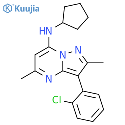 3-(2-chlorophenyl)-N-cyclopentyl-2,5-dimethylpyrazolo1,5-apyrimidin-7-amine structure