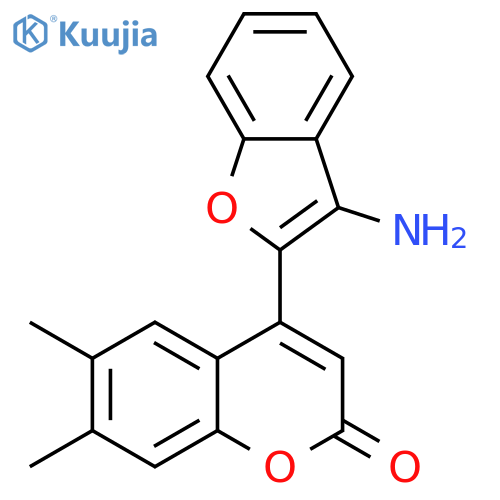 4-(3-amino-1-benzofuran-2-yl)-6,7-dimethyl-2H-chromen-2-one structure
