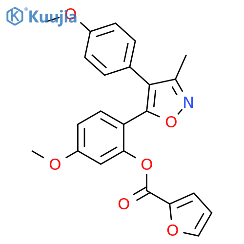 5-methoxy-2-4-(4-methoxyphenyl)-3-methyl-1,2-oxazol-5-ylphenyl furan-2-carboxylate structure