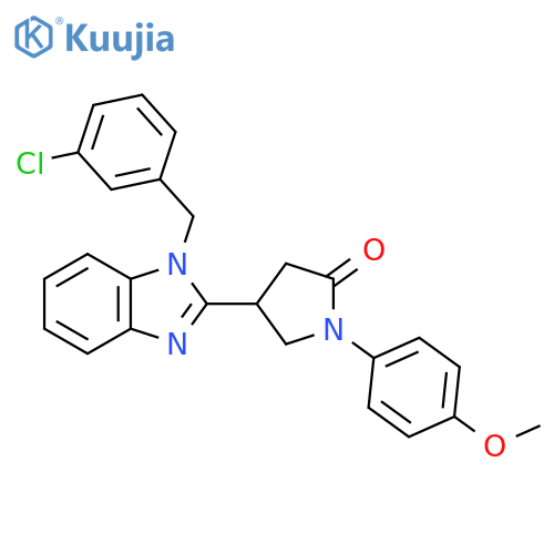 4-{1-(3-chlorophenyl)methyl-1H-1,3-benzodiazol-2-yl}-1-(4-methoxyphenyl)pyrrolidin-2-one structure