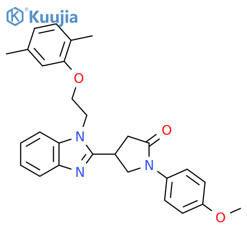 4-{1-2-(2,5-dimethylphenoxy)ethyl-1H-1,3-benzodiazol-2-yl}-1-(4-methoxyphenyl)pyrrolidin-2-one structure