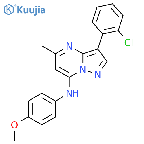 3-(2-chlorophenyl)-N-(4-methoxyphenyl)-5-methylpyrazolo1,5-apyrimidin-7-amine structure