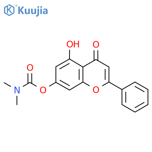 5-hydroxy-4-oxo-2-phenyl-4H-chromen-7-yl N,N-dimethylcarbamate structure