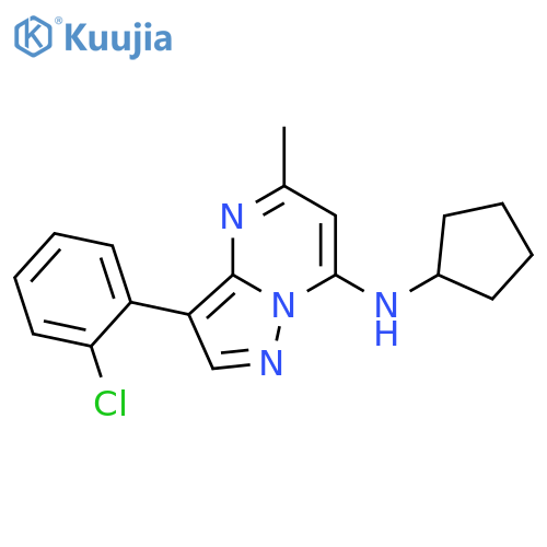 3-(2-chlorophenyl)-N-cyclopentyl-5-methylpyrazolo1,5-apyrimidin-7-amine structure