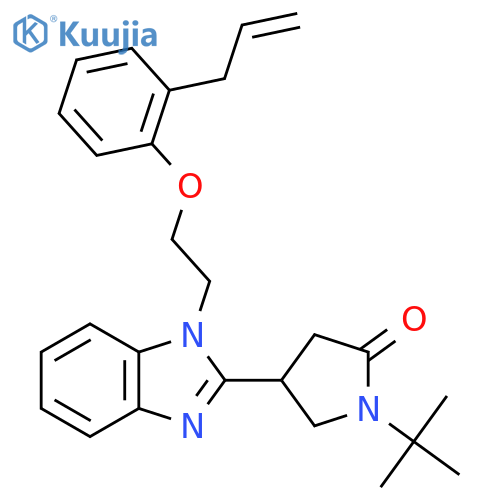 1-tert-butyl-4-(1-{2-2-(prop-2-en-1-yl)phenoxyethyl}-1H-1,3-benzodiazol-2-yl)pyrrolidin-2-one structure