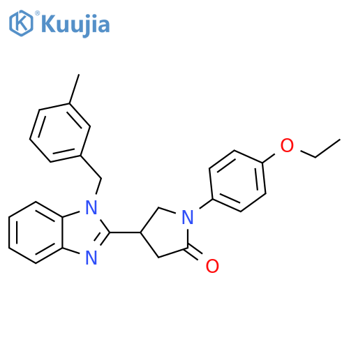 1-(4-ethoxyphenyl)-4-{1-(3-methylphenyl)methyl-1H-1,3-benzodiazol-2-yl}pyrrolidin-2-one structure