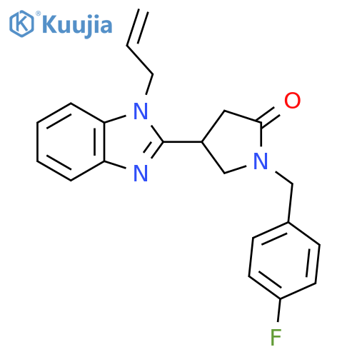 1-(4-fluorophenyl)methyl-4-1-(prop-2-en-1-yl)-1H-1,3-benzodiazol-2-ylpyrrolidin-2-one structure