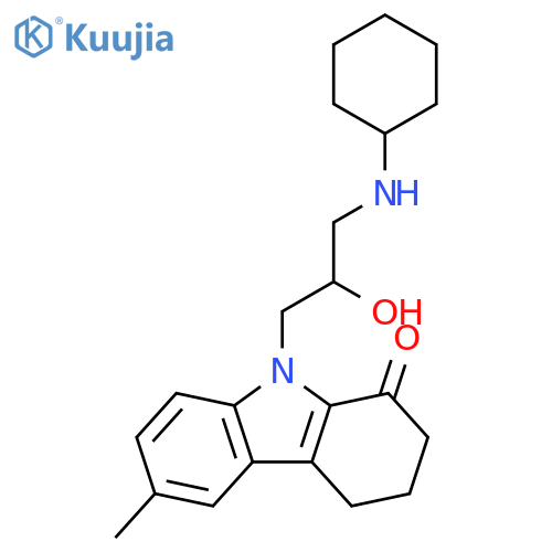 9-3-(cyclohexylamino)-2-hydroxypropyl-6-methyl-2,3,4,9-tetrahydro-1H-carbazol-1-one structure