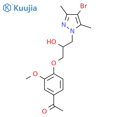 1-{4-3-(4-bromo-3,5-dimethyl-1H-pyrazol-1-yl)-2-hydroxypropoxy-3-methoxyphenyl}ethan-1-one structure