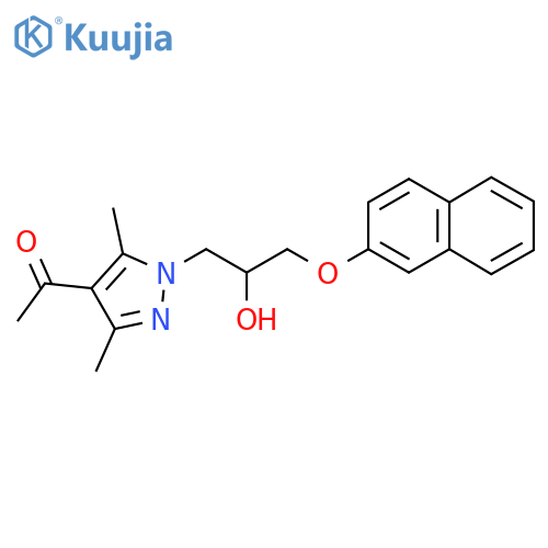 1-{1-2-hydroxy-3-(naphthalen-2-yloxy)propyl-3,5-dimethyl-1H-pyrazol-4-yl}ethan-1-one structure