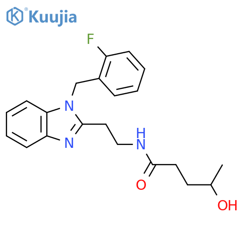 N-(2-{1-(2-fluorophenyl)methyl-1H-1,3-benzodiazol-2-yl}ethyl)-4-hydroxypentanamide structure