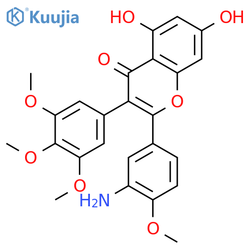 4H-1-Benzopyran-4-one,2-(3-amino-4-methoxyphenyl)-5,7-dihydroxy-3-(3,4,5-trimethoxyphenyl)- structure