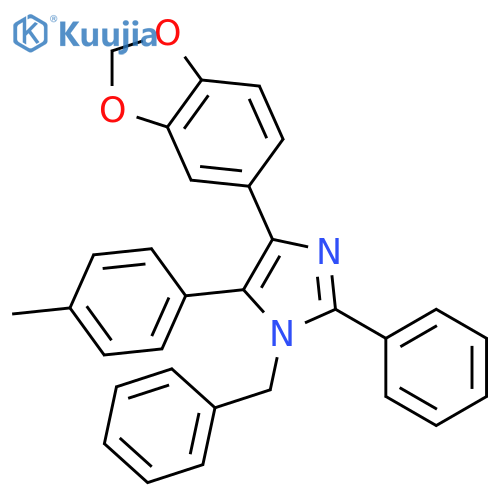 1H-Imidazole,4-(1,3-benzodioxol-5-yl)-5-(4-methylphenyl)-2-phenyl-1-(phenylmethyl)- structure