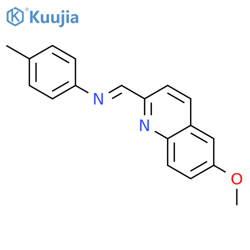 Benzenamine, N-[(6-methoxy-2-quinolinyl)methylene]-4-methyl- structure