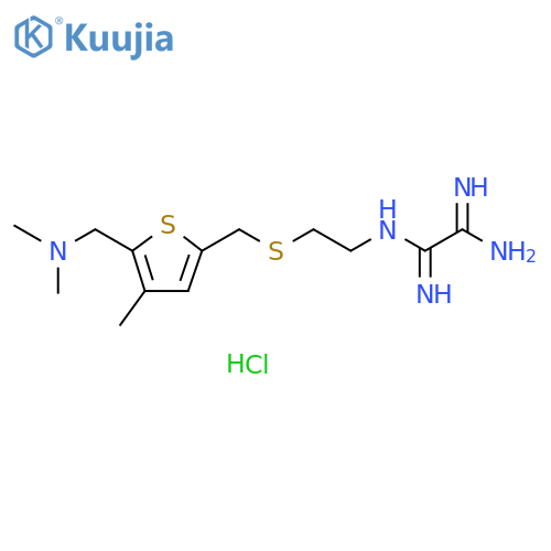 Ethanediimidamide, N1-[2-[[[5-[(dimethylamino)methyl]-4-methyl-2-thienyl]methyl]thio]ethyl]-, hydrochloride (1:3) structure
