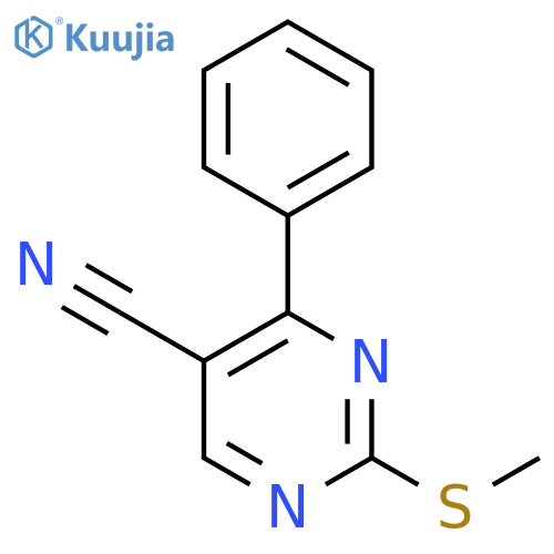 5-Pyrimidinecarbonitrile, 2-(methylthio)-4-phenyl- structure