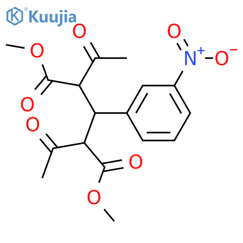 Dimethyl 2,4-diacetyl-3-(3-nitrophenyl)pentanedioate structure