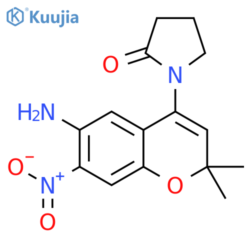 2-Pyrrolidinone,1-(6-amino-2,2-dimethyl-7-nitro-2H-1-benzopyran-4-yl)- structure