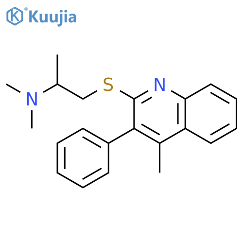 2-Propanamine, N,N-dimethyl-1-[(4-methyl-3-phenyl-2-quinolinyl)thio]- structure