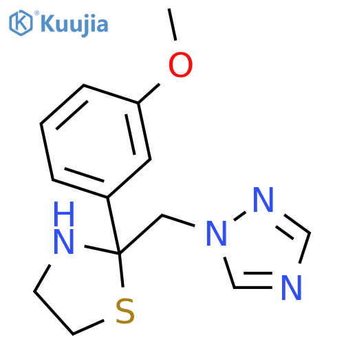1H-1,2,4-Triazole, 1-[[2-(3-methoxyphenyl)-2-thiazolidinyl]methyl]- structure