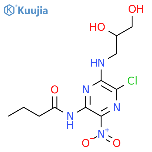 Butanamide,N-[5-chloro-6-[(2,3-dihydroxypropyl)amino]-3-nitropyrazinyl]- structure