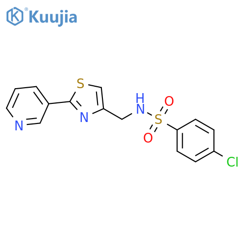 4-chloro-N-{2-(pyridin-3-yl)-1,3-thiazol-4-ylmethyl}benzene-1-sulfonamide structure