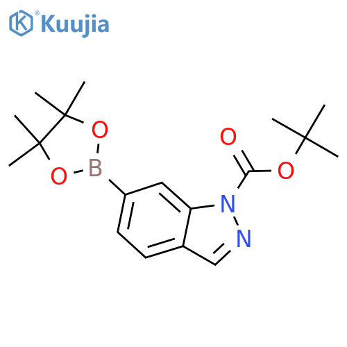 Tert-butyl 6-(4,4,5,5-tetramethyl-1,3,2-dioxaborolan-2-yl)-1H-indazole-1-carboxylate structure