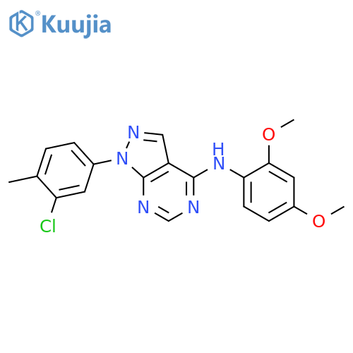 1-(3-chloro-4-methylphenyl)-N-(2,4-dimethoxyphenyl)-1H-pyrazolo3,4-dpyrimidin-4-amine structure