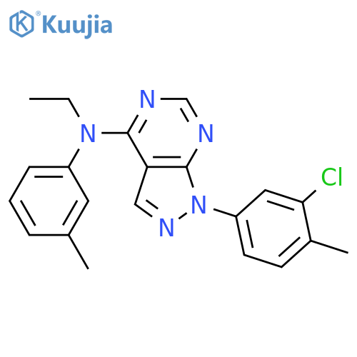 1-(3-chloro-4-methylphenyl)-N-ethyl-N-(3-methylphenyl)-1H-pyrazolo3,4-dpyrimidin-4-amine structure