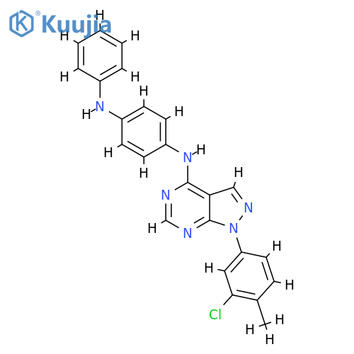 N1-1-(3-chloro-4-methylphenyl)-1H-pyrazolo3,4-dpyrimidin-4-yl-N4-phenylbenzene-1,4-diamine structure