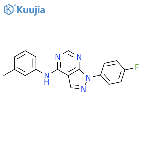 1-(4-fluorophenyl)-N-(3-methylphenyl)-1H-pyrazolo3,4-dpyrimidin-4-amine structure