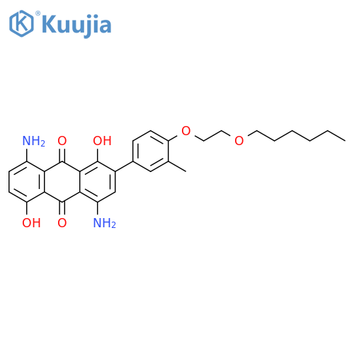 9,10-Anthracenedione, 4,8-diamino-2-[4-[2-(hexyloxy)ethoxy]-3-methylphenyl]-1,5-dihydroxy- structure