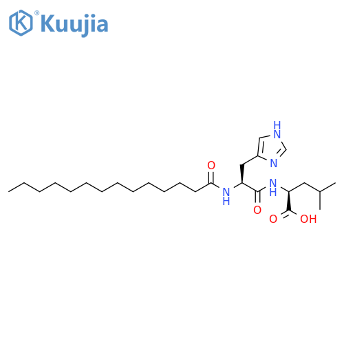 L-Leucine, N-[N-(1-oxotetradecyl)-L-histidyl]- structure