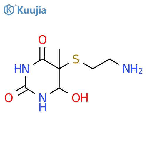 2,4(1H,3H)-Pyrimidinedione,5-[(2-aminoethyl)thio]dihydro-6-hydroxy-5-methyl- structure