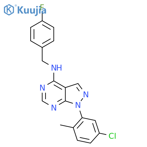 1-(5-chloro-2-methylphenyl)-N-(4-fluorophenyl)methyl-1H-pyrazolo3,4-dpyrimidin-4-amine structure