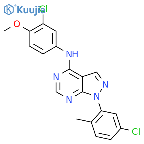 1-(5-chloro-2-methylphenyl)-N-(3-chloro-4-methoxyphenyl)-1H-pyrazolo3,4-dpyrimidin-4-amine structure