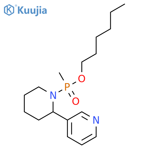 Phosphinic acid, methyl[2-(3-pyridinyl)-1-piperidinyl]-, hexyl ester structure