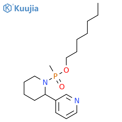 Phosphinic acid, methyl[2-(3-pyridinyl)-1-piperidinyl]-, heptyl ester structure