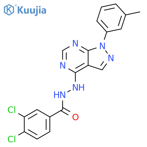 3,4-dichloro-N'-1-(3-methylphenyl)-1H-pyrazolo3,4-dpyrimidin-4-ylbenzohydrazide structure